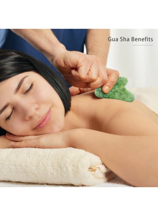 Generic Natural Jade Gua Sha Stone Facial Massage Tool – Face & Body Scraper for Lifting, Sculpting, Reducing Puffiness, Improving Blood Circulation & Anti-Aging Skin Care - Image 2