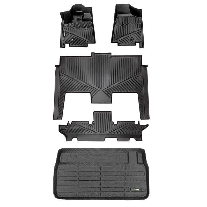 HAFIDI Floor Mats Cargo Liner Set Fit for 20212011 Dodge Grand Caravan 7 Seat All Weather Protection TPE AntiSlip Automotive Full Set Floor Liners Custom Accessories Black