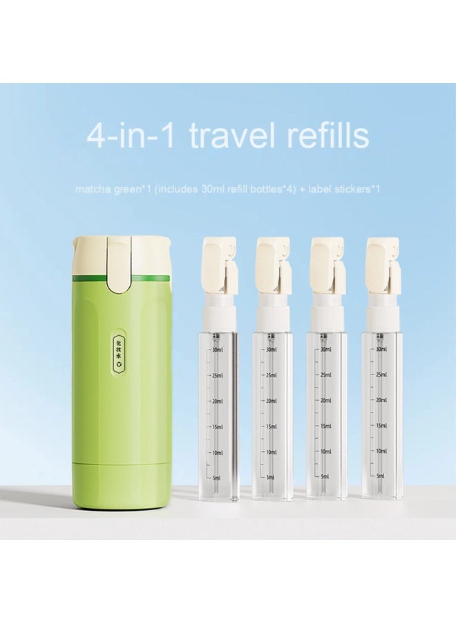 Travel-sized portable cosmetic set, shampoo, body wash, makeup remover oil, toothbrushing travel bottles, leak-proof