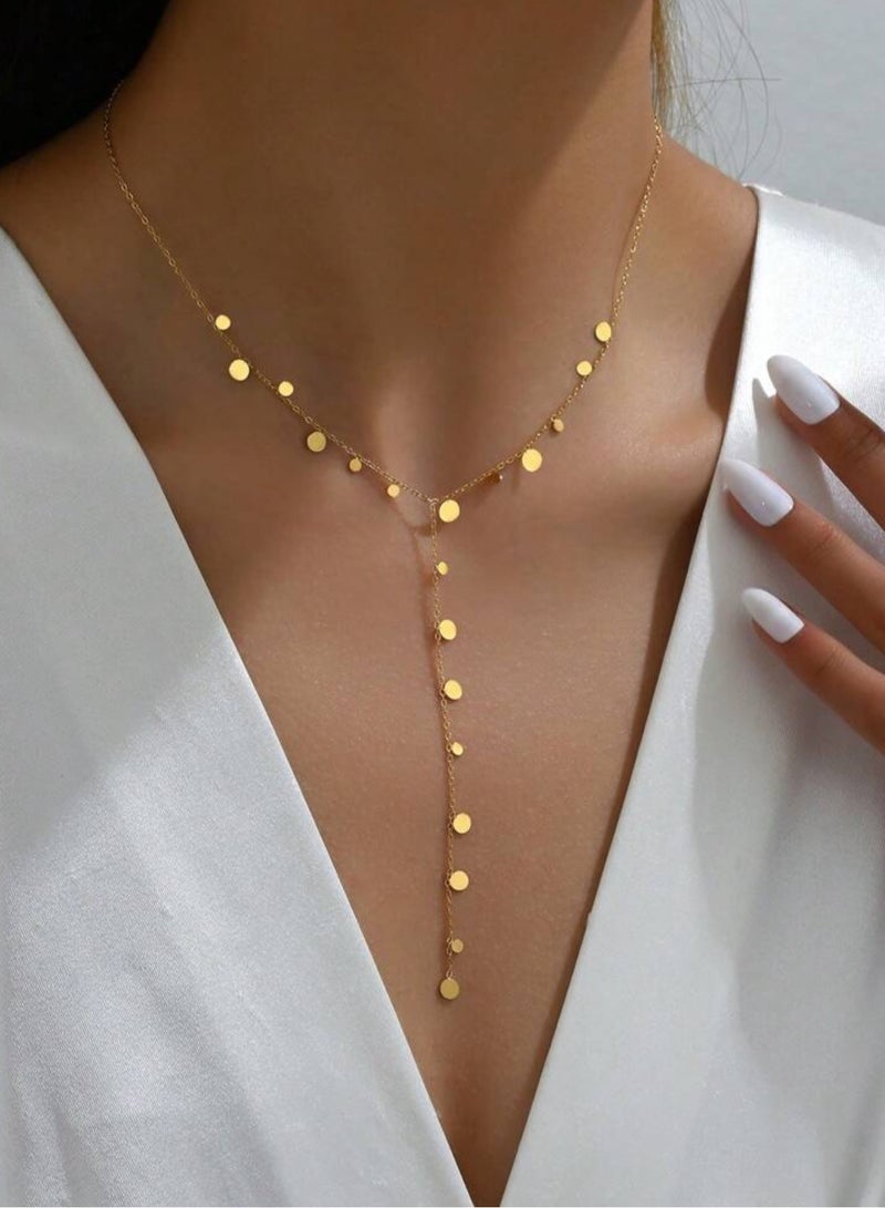 Casual collection Elegant & High Quality Stainless Steel Gold Plated Long Necklace For Women - Image 2