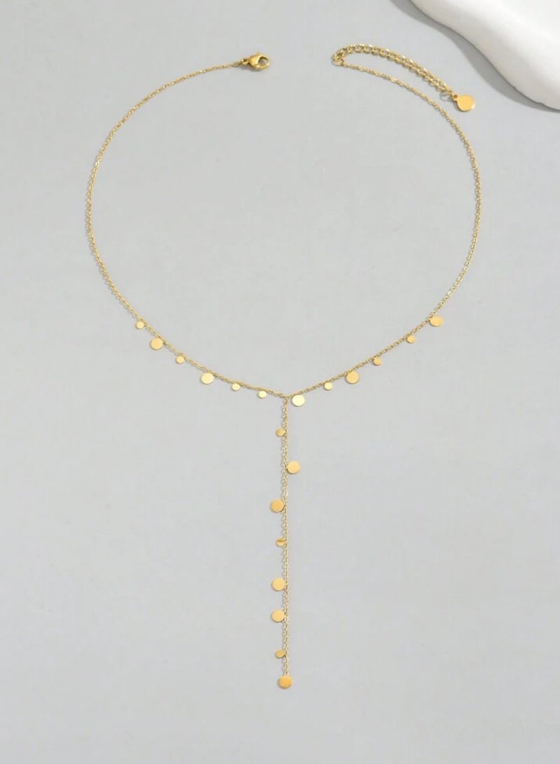 Casual collection Elegant & High Quality Stainless Steel Gold Plated Long Necklace For Women - Image 4