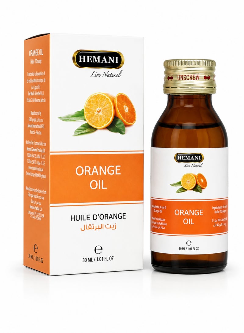 HEMANI Orange Oil 30ML – 100% Natural Orange  Oil for Aromatherapy, Massage & Skin Care | Pure Zait Al Bortoqal / Huile d’Orange - Image 2