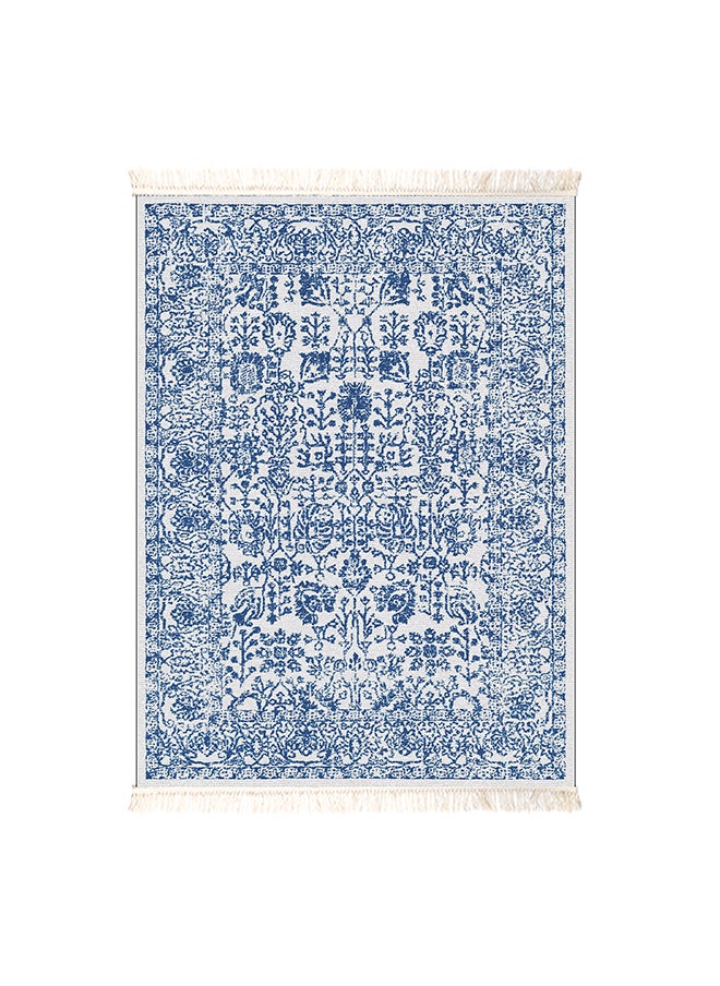 In-House Soft Velvet Turkish Rectangular Door & Bath Mat - Light Blue - 60x40 cm  - Image 3