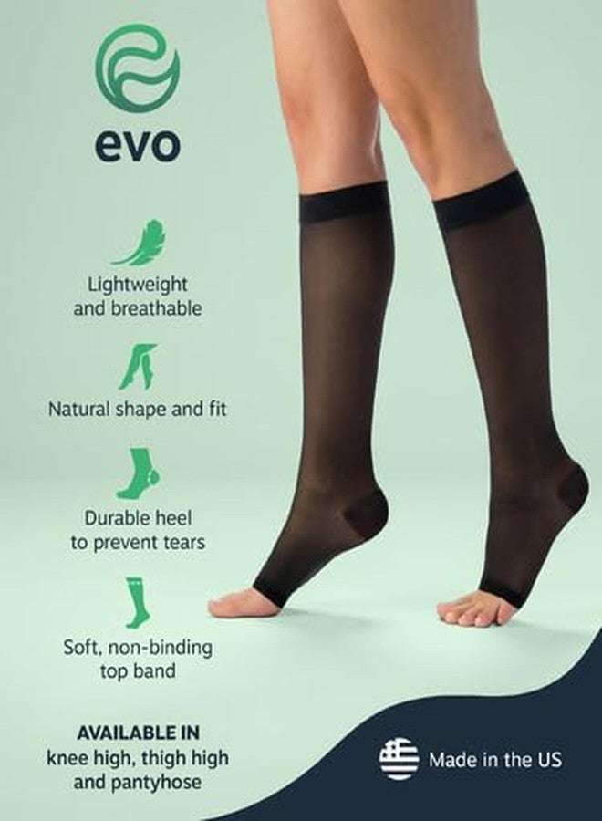 EvoNation Women’s 16-25 mmHg Graduated Compression Microfiber Opaque Footless Tights - Moderate Pressure Compression Garment - Image 4