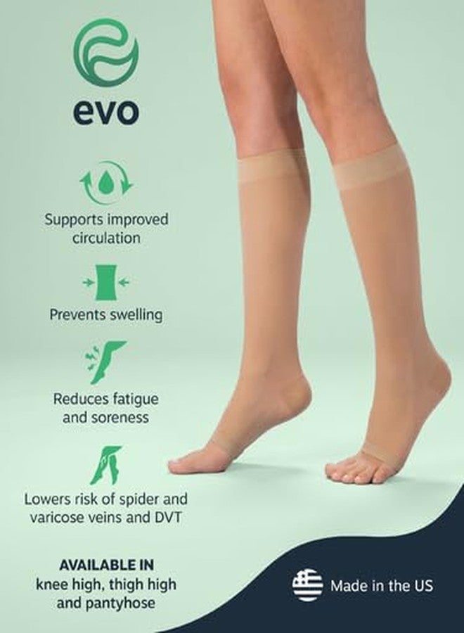 EvoNation Women’s 16-25 mmHg Graduated Compression Microfiber Opaque Footless Tights - Moderate Pressure Compression Garment - Image 5