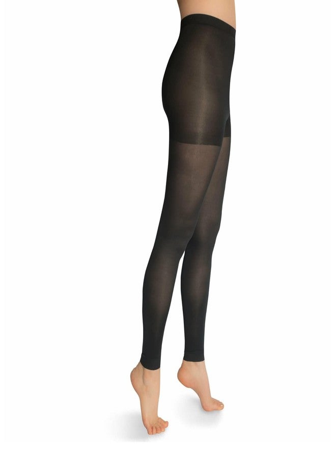EvoNation Women’s 16-25 mmHg Graduated Compression Microfiber Opaque Footless Tights - Moderate Pressure Compression Garment - Image 1