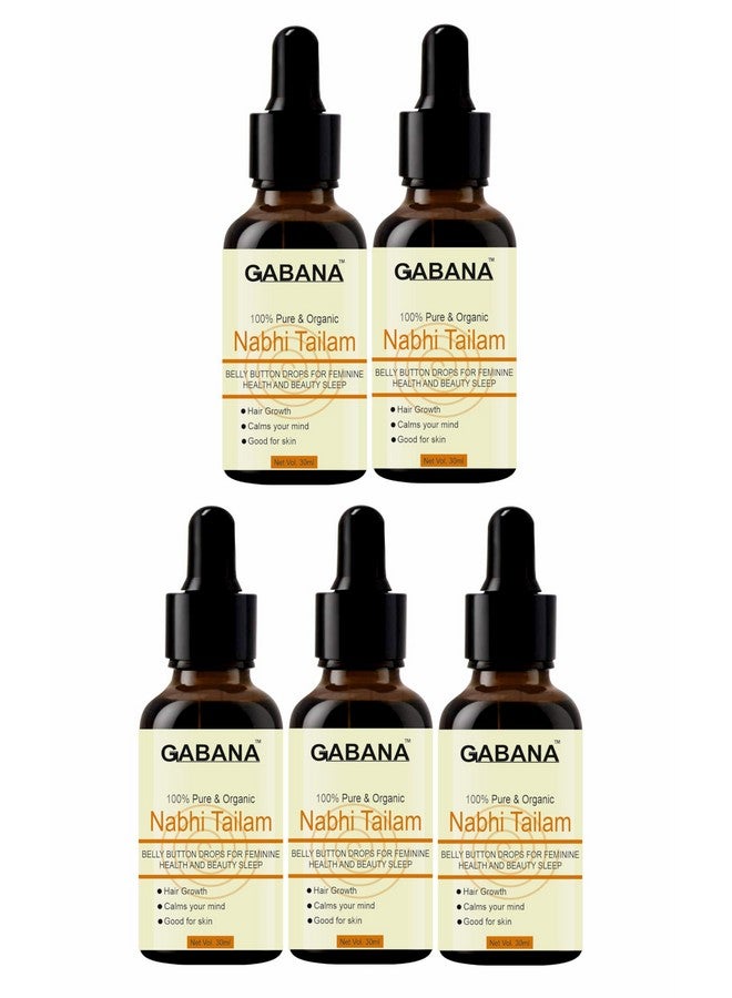 GABANA Nabhi Tailam Belly Button Oil for Skin and Hair (Pack of 5, 30 ml)|Nabhi Tailam OIL for skin oil for hair Growth oil for face Massage nabhi oIL for Belly Button OiL for Glowing skin| - Image 1