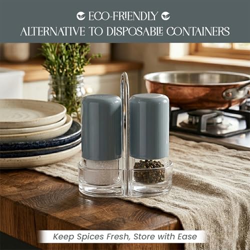 Oblivion Spice Box 2 Pcs – Salt & Pepper Dispenser Set – Acrylic Seasoning Shaker with Sleek Containers Design – BPA-Free & Reusable Easy Grip Seasoning Jars for Kitchen & Dining Tables & Restaurants - Image 3