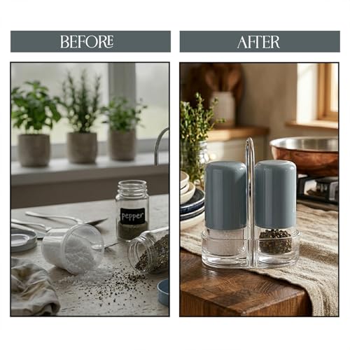Oblivion Spice Box 2 Pcs – Salt & Pepper Dispenser Set – Acrylic Seasoning Shaker with Sleek Containers Design – BPA-Free & Reusable Easy Grip Seasoning Jars for Kitchen & Dining Tables & Restaurants - Image 5