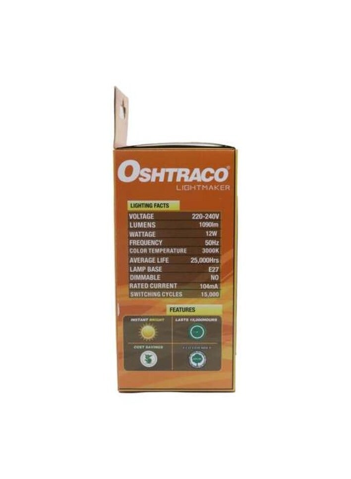 اوشتراكو لمبة أوشتراكو 12 وات LED E27 باللون الأبيض الدافئ - Image 2