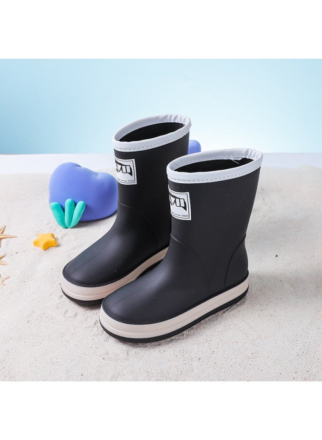Children's Rain Boots Korean Fashion Boys And Girls Kindergarten Baby Waterproof Shoes Overshoes Large Children's Non-slip Rain Boots Rubber Shoes