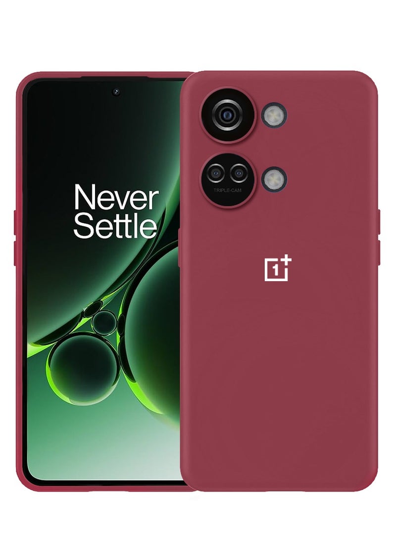 CATANES OnePlus Nord 3 Case Silicone Cover Soft and Durable Comfortable to Grip Soft Flexible Rubber Protective Case Maroon - Image 1
