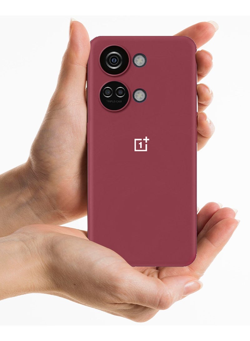 CATANES OnePlus Nord 3 Case Silicone Cover Soft and Durable Comfortable to Grip Soft Flexible Rubber Protective Case Maroon - Image 2