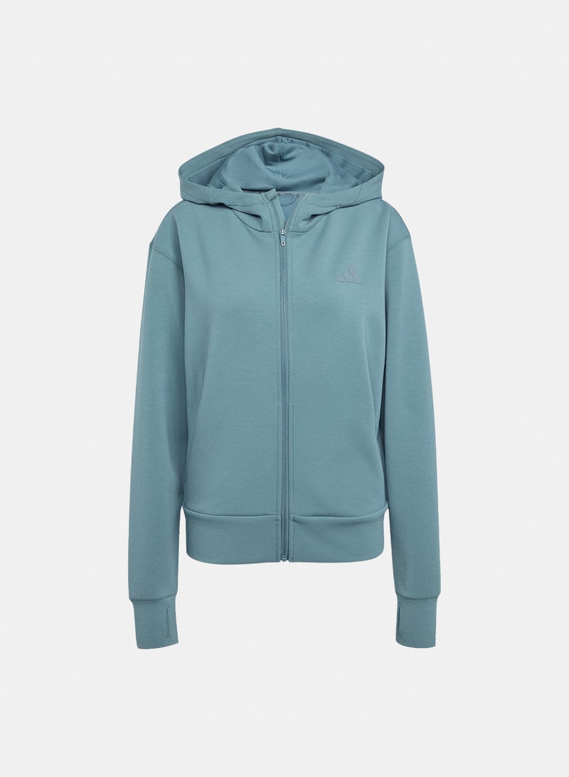 Adidas D4T Workout Full Zip Hooded Sweatshirt - Image 3