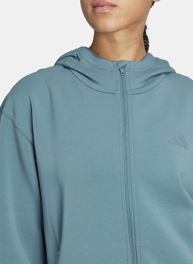 Adidas D4T Workout Full Zip Hooded Sweatshirt - Image 1