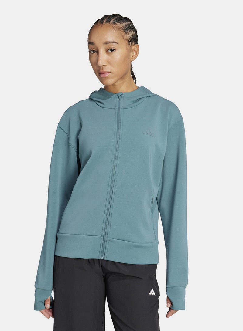 Adidas D4T Workout Full Zip Hooded Sweatshirt - Image 4