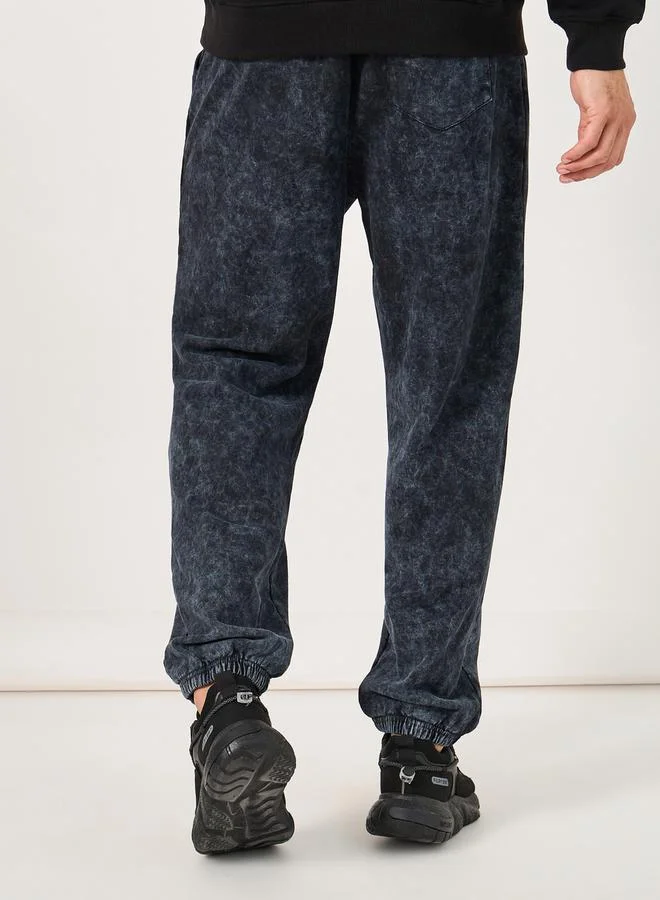 Styli Premium Acid Washed Oversized Terry Applique Joggers