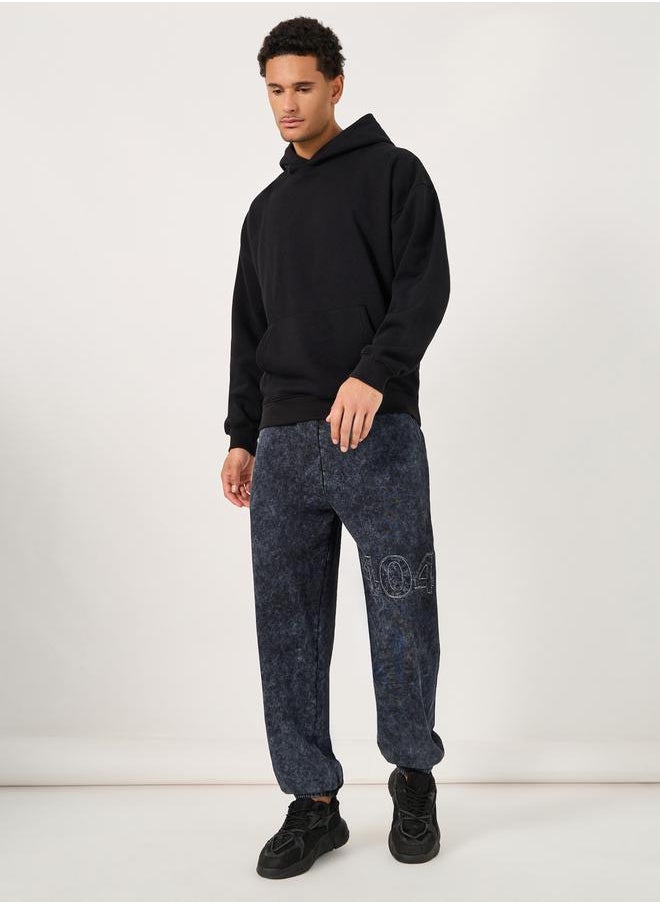 Styli Premium Acid Washed Oversized Terry Applique Joggers  - Image 2