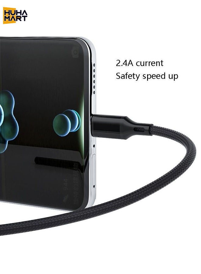 4 PCS 2.4A USB-C / Type-C to USB Braided Fast Charging Sync Data Cable, Length: 2m (Blue)