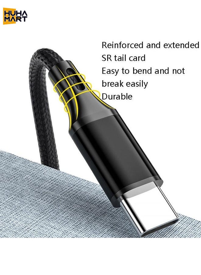 HuHa Mart 4 PCS 2.4A USB-C / Type-C to USB Braided Fast Charging Sync Data Cable, Length: 2m (Blue)  - Image 3