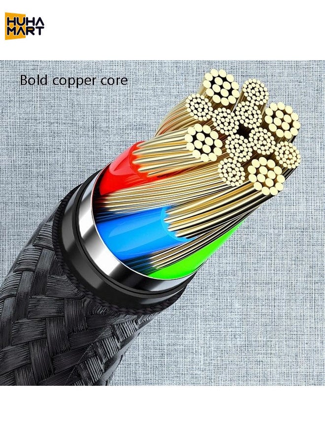 HuHa Mart 4 PCS 2.4A USB-C / Type-C to USB Braided Fast Charging Sync Data Cable, Length: 2m (Blue)  - Image 5