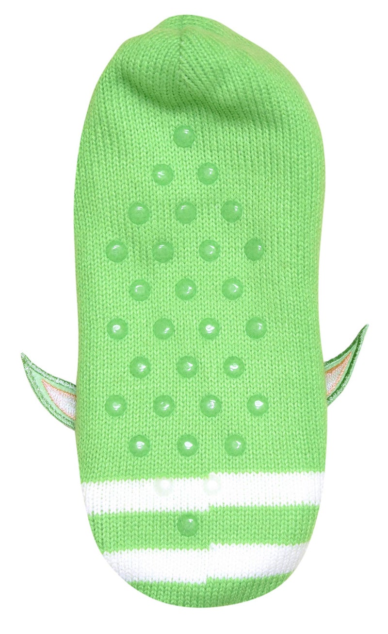 STAR WARS Baby Yoda Character Stripes Juniors/Womens Slipper Socks with Embroidered Ears - Image 3