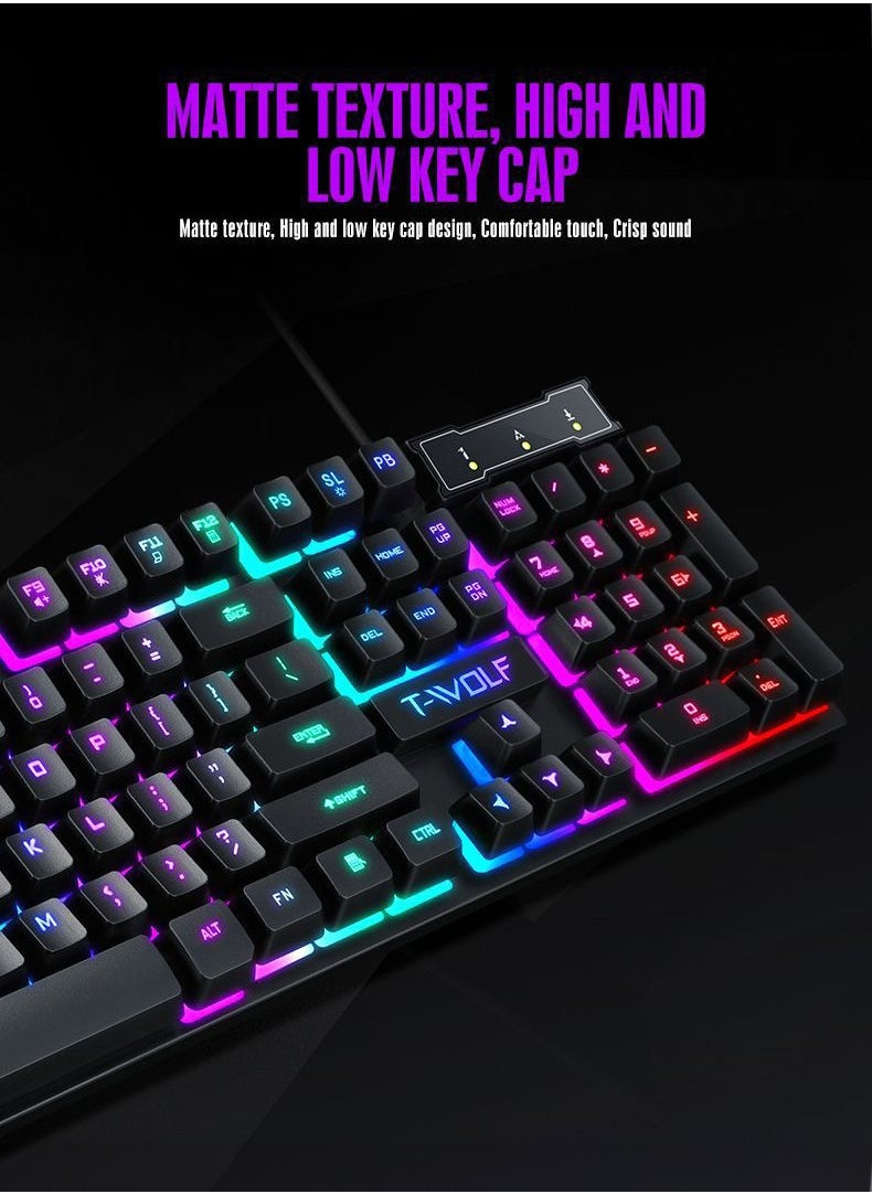 Generic - Game keyboard and mouse set USB wired mouse key set - Image 1