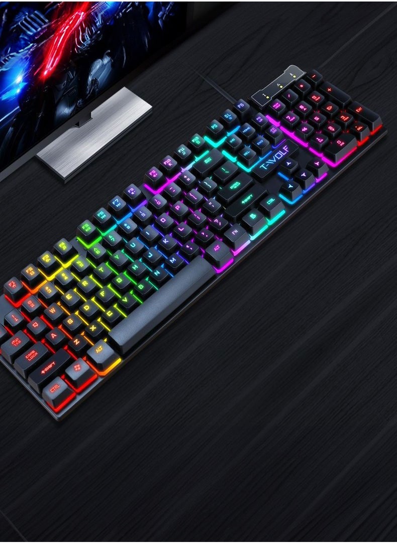 Generic - Game keyboard and mouse set USB wired mouse key set - Image 1