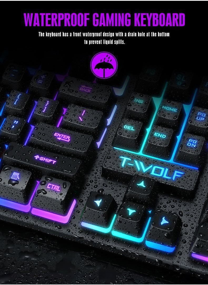 Generic - Game keyboard and mouse set USB wired mouse key set - Image 1