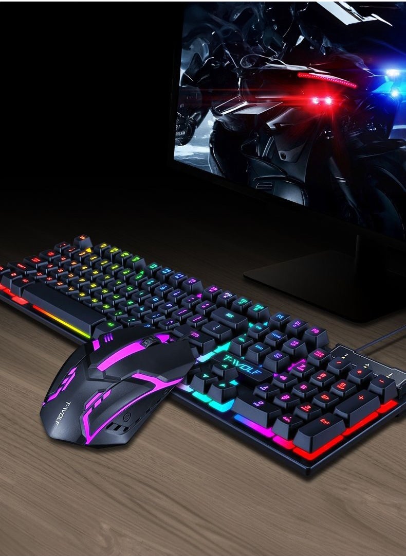 Generic - Game keyboard and mouse set USB wired mouse key set - Image 1
