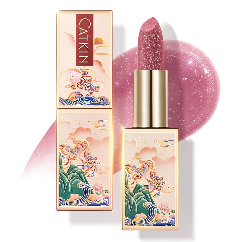 CATKIN Tinted Lip Balm Glitter Lip Stain Ultra Hydrating Lip Moistrurizer Lip Care with Vitamin E Nourishing For Cracked & Dry Lips 0.12 oz C14 Unicorn - Plum - Image 1