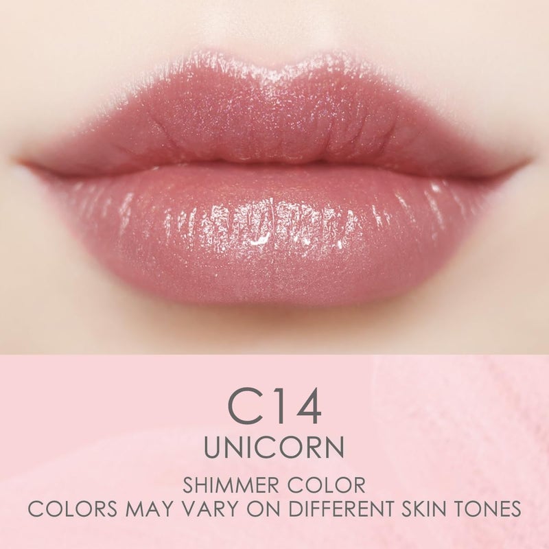 CATKIN Tinted Lip Balm Glitter Lip Stain Ultra Hydrating Lip Moistrurizer Lip Care with Vitamin E Nourishing For Cracked & Dry Lips 0.12 oz C14 Unicorn - Plum - Image 2