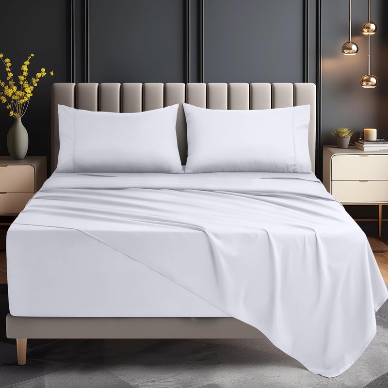 Utopia Bedding Deep Pocket Queen Sheet Set - Fits Mattresses Up to 21 inches - Cooling, Soft & Breathable - Oeko-TEX 4 Piece Bed Sheets (White) - Image 2