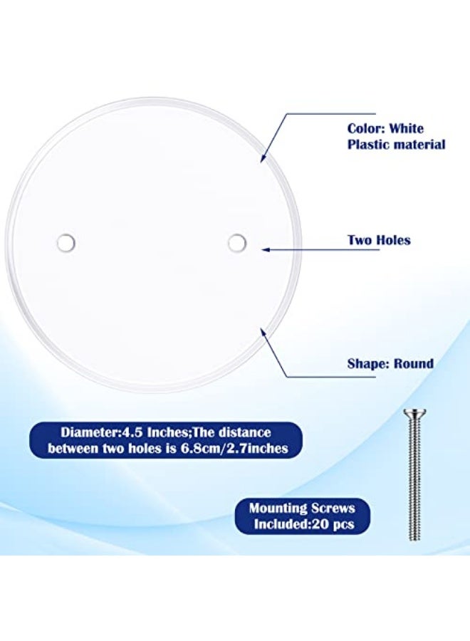 erorex Plastic Flat Blank Plate Wall Hole Cover Ceiling Cover Plate, Outlet Cover, Electrical Box Cover with M3.5 Screws for Ceiling Fan Light Switch Junction Box (26 Pcs, 4.3 Inch in Diameter) - Image 2