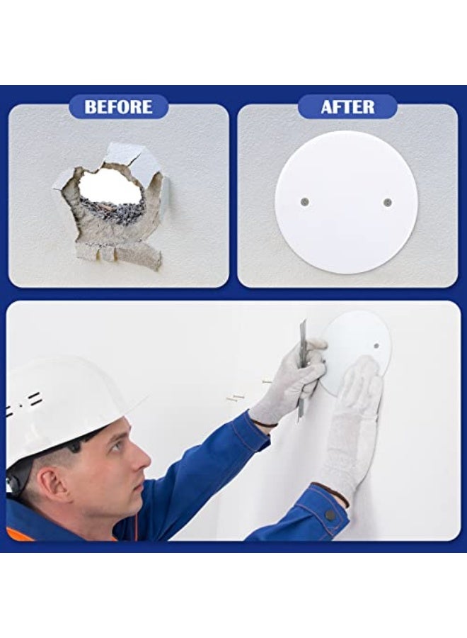 erorex Plastic Flat Blank Plate Wall Hole Cover Ceiling Cover Plate, Outlet Cover, Electrical Box Cover with M3.5 Screws for Ceiling Fan Light Switch Junction Box (26 Pcs, 4.3 Inch in Diameter) - Image 5
