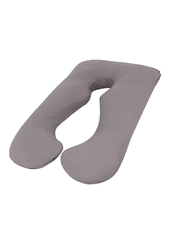 U Shape Comfortable Maternity Pillow Microfiber Grey 70x25x120cm - Image 1