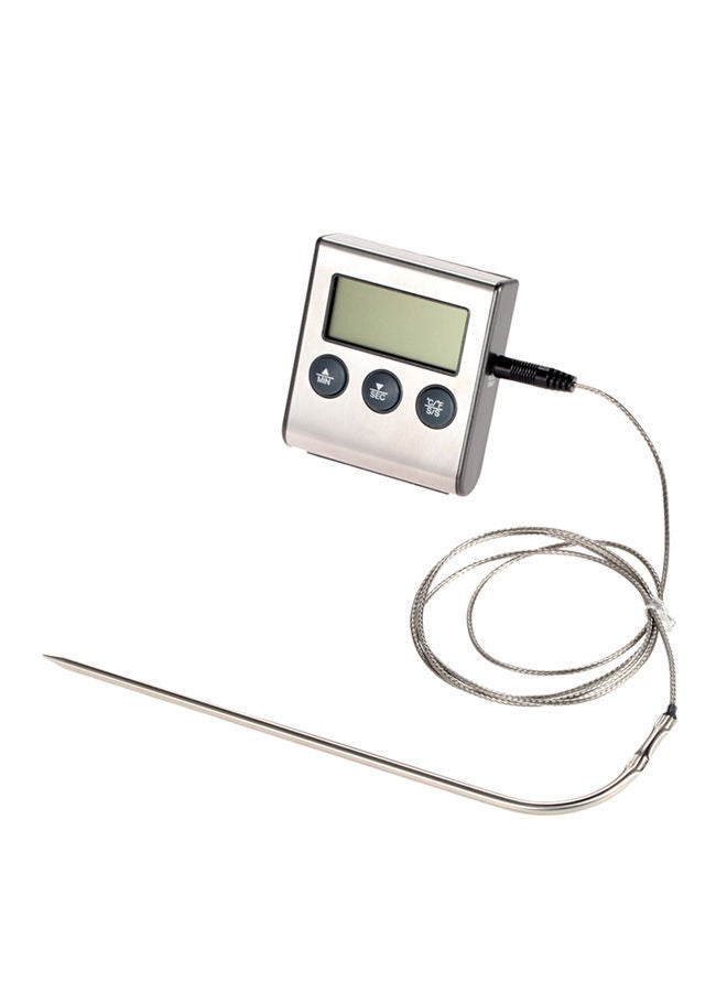 NIBEMINENT 0-250°C/32-482°F Digital Cooking Thermometer with Probe Timer And Alarm Function Silver - Image 1