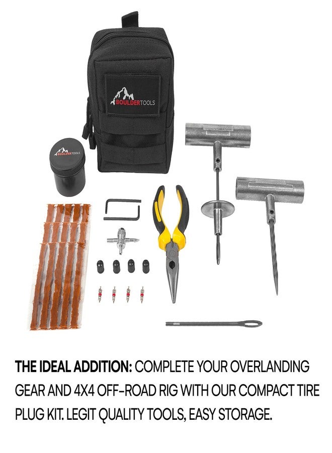 Boulder Tools - Compact Tire Repair kit with Molle Storage Pouch. Heavy Duty Universal Tire Plug Kit, Easily Stores Inside Your UTV, ATV, Truck, Motorcycle, Overlanding Gear or RV - Image 5