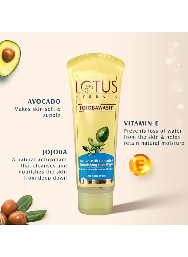 LOTUS HERBALS Jojobawash Active Milli Capsules Nourishing Face Wash 120ml - Image 2