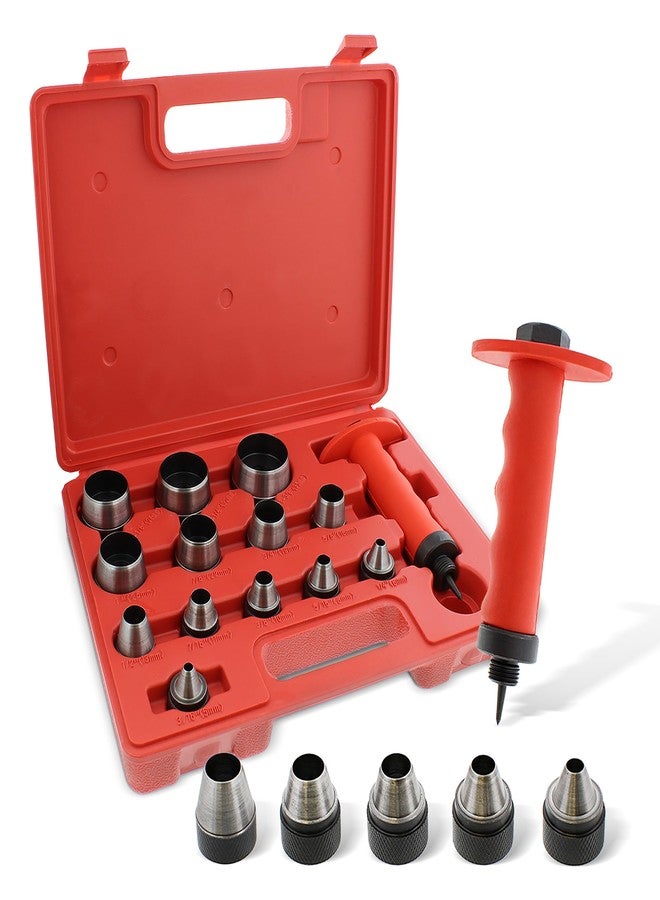 ABN Hollow Punch Kit Leather Punches Tools Hole Punch Set Gasket Punch Set Gasket Cutter 3/16 to 1-3/8in (5-35mm) - Image 1