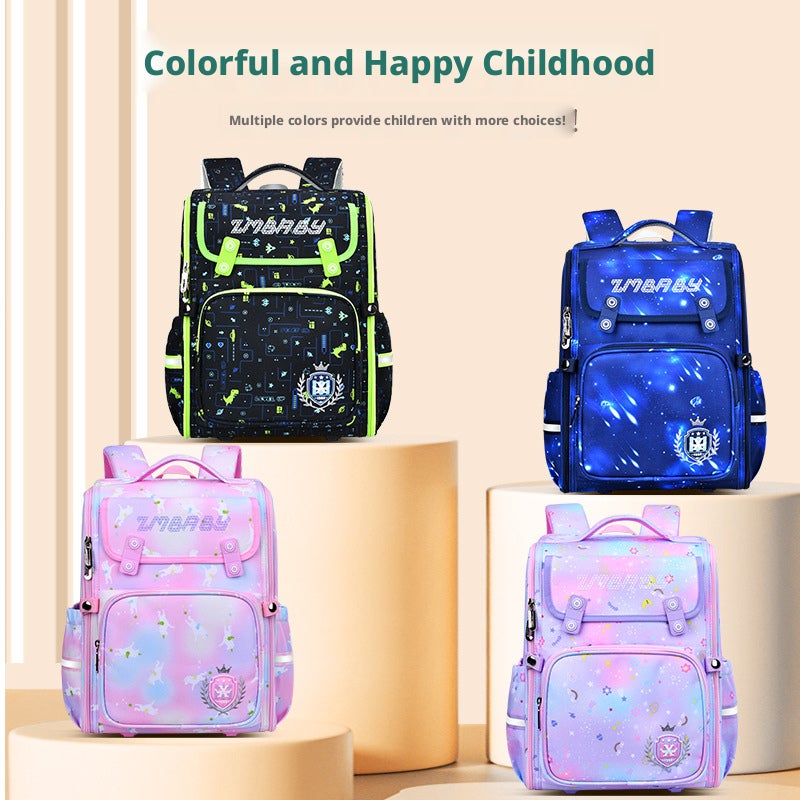 Kids School Backpack, Large Capacity, Oxford Cloth, Cartoon - Image 2