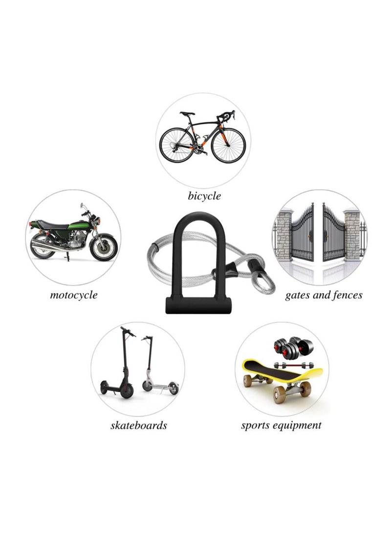 كاست ويف Bike U Lock Heavy Duty Anti Theft, Secure Combination with 16mm Shackle, 4ft Length Security Cable,U Bolt for E-Bike,Mountain Bike,Road Bike(Small) - Image 2