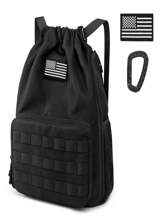 جي4فري حقيبة ظهر برباط من G4Free، حقيبة رياضية، حقيبة كرة قدم وكرة سلة مع جيب للأحذية، حقيبة رياضية تكتيكية مقاومة للماء برباط للرجال والنساء (أسود) - Image 1