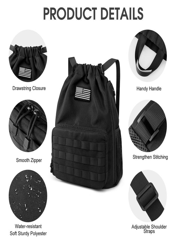 جي4فري حقيبة ظهر برباط من G4Free، حقيبة رياضية، حقيبة كرة قدم وكرة سلة مع جيب للأحذية، حقيبة رياضية تكتيكية مقاومة للماء برباط للرجال والنساء (أسود) - Image 4