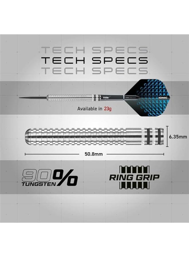 Red Dragon Darts سلسلة ريد دراجون: مجموعة سهام تنغستن بوزن 23 جرام مع رأس فولاذي - سهام احترافية مع أعمدة، أجنحة وبطاقة إنهاء - خيارات ألوان متاحة - Image 5