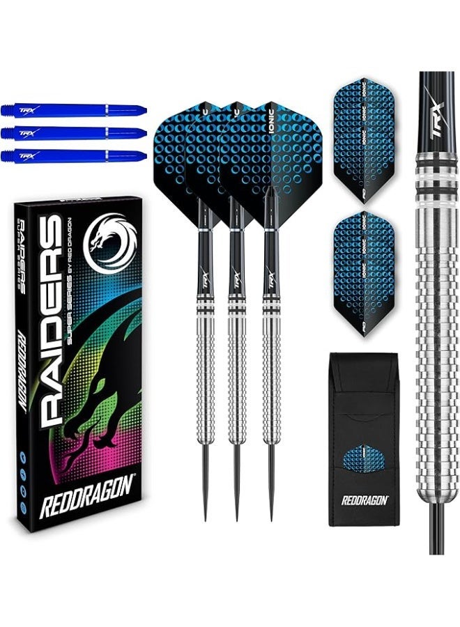 Red Dragon Darts سلسلة ريد دراجون: مجموعة سهام تنغستن بوزن 23 جرام مع رأس فولاذي - سهام احترافية مع أعمدة، أجنحة وبطاقة إنهاء - خيارات ألوان متاحة - Image 1