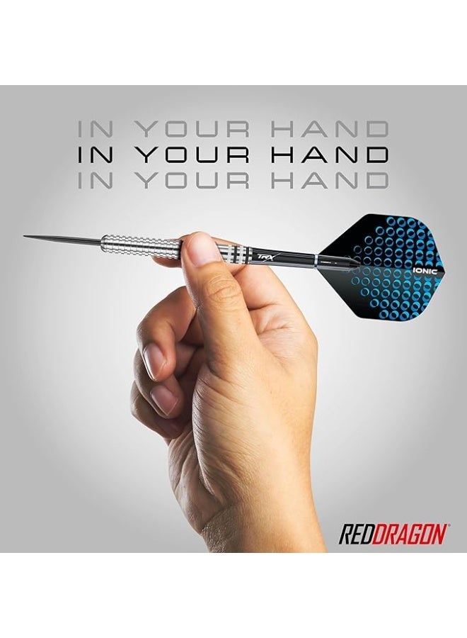 Red Dragon Darts سلسلة ريد دراجون: مجموعة سهام تنغستن بوزن 23 جرام مع رأس فولاذي - سهام احترافية مع أعمدة، أجنحة وبطاقة إنهاء - خيارات ألوان متاحة - Image 2