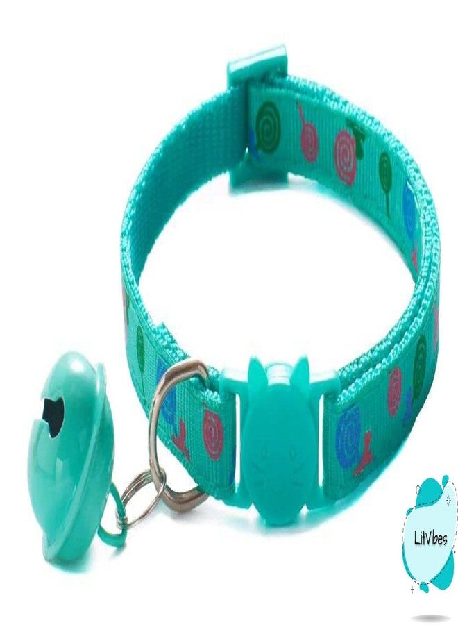 LitVibes Cat Collar Set Of 3 With Bell,Kitten Kitty & Small Dogs Soft Adjustable Collar,Safe,Breakaway For Cats And Puppies-Pink,Purple,Turquoise (Lollipop Design),?14 cm,W_2 cm - Image 4