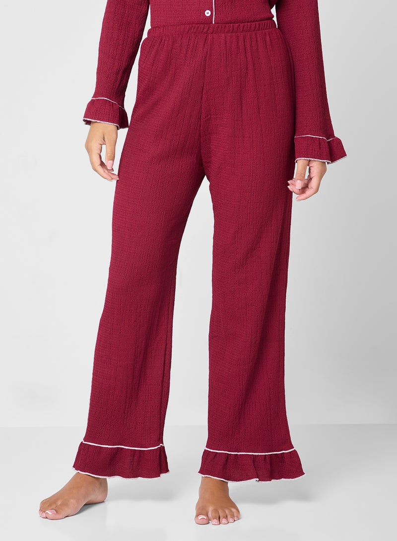 Ginger Button Down Pyjama Set With Contrast Trim  - Image 4