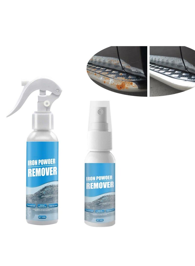Generic Car Rust Removal Spray, 2 Pcs Metal Surface Chrome Paint Car Cleaning, Multi-Purpose Car Rust Remover Spray, Car Wheel Rust Remover, for Rust Removal of Various Metals (30ml+100ml) - Image 1